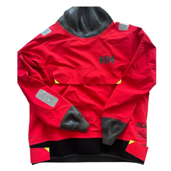 Men's L Ægir Race Light Smock 2.0 Helly Hansen Tech Professional Sailing | RED - Picture 2 of 16